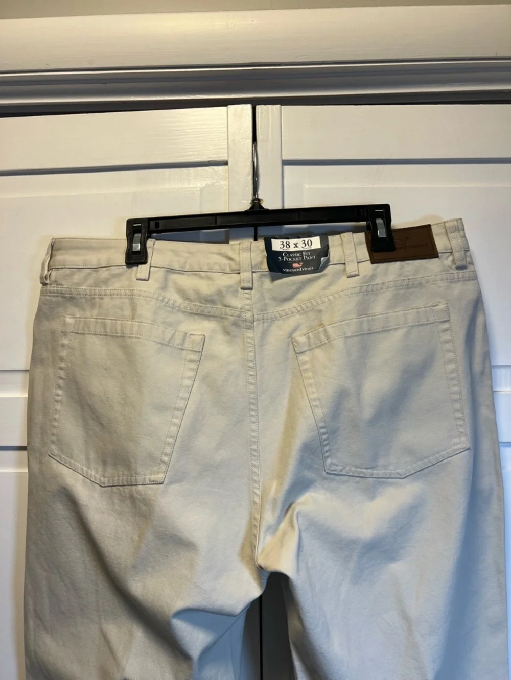 NWT Vineyard Vines Men’s Classic Fit 5 Pocket Canvas Pants Size 38 Color Cream
